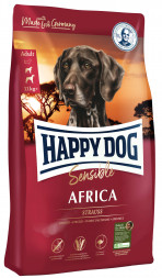 Happy Dog Supreme Sensible Africa сухой корм для взрослых собак с чувствительным пищеварением или аллергией с мясом страуса - 1 кг