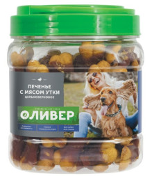 Оливер лакомство для собак всех пород печенье с мясом утки цельнозерновое - 750 г