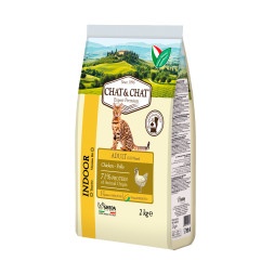Chat&Chat Adult Indoor Chicken сухой корм для взрослых кошек с цыпленком - 2 кг