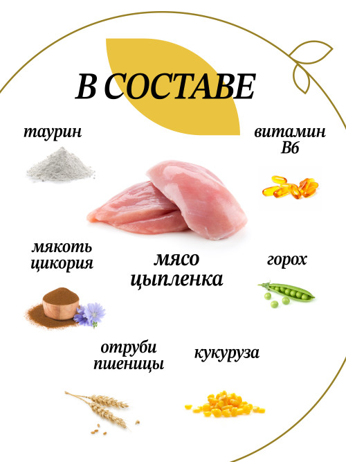 Chat&amp;Chat Adult Indoor Chicken сухой корм для взрослых кошек с цыпленком - 2 кг