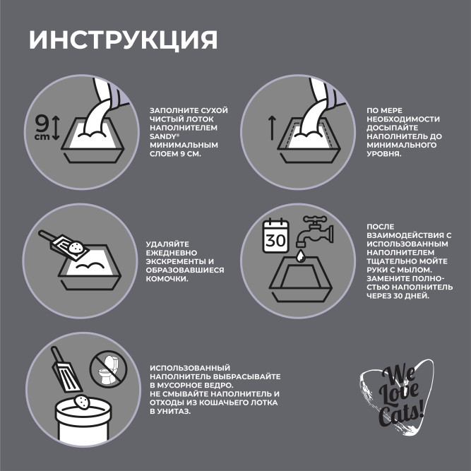 Sandy Active Carbon комкующийся бентонитовый наполнитель с активированным углем - 5 кг