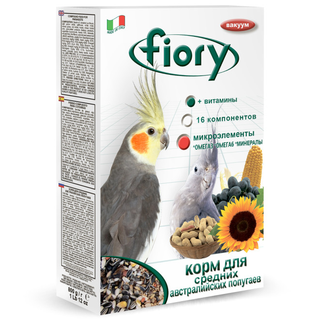 Fiory Parrocchetti Australian корм для средних Австралийских попугаев - 800 г