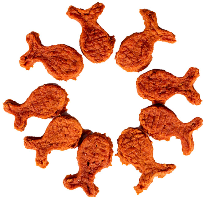 Лакомство Wanpy Dog для собак кусочки из нежного лосося в форме рыбок 100 г