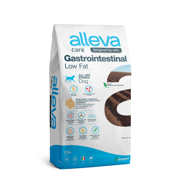 Alleva Care Dog Adult Gastrointestinal Low Fat сухой диетический корм для взрослых собак при расстройствах пищеварения - 5 кг