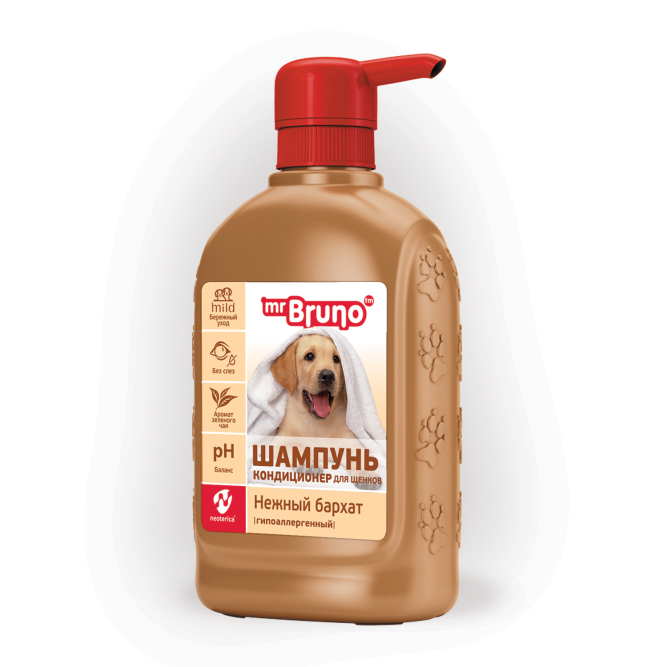Mr.Bruno "Нежный бархат" гипоаллергенный шампунь для щенков - 350 мл
