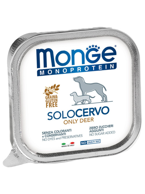 Monge Dog Monoprotein Solo влажный корм для взрослых собак из оленины в ламистере 150 г (24 шт в уп)