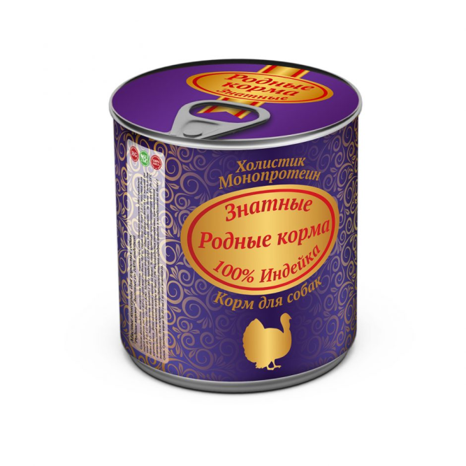 Консервы Родные Корма Знатные Индейка для собак - 340 г х 12 шт