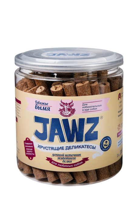JAWZ Хрустящие Деликатесы лакомство для собак, говяжье вымя - 350 г