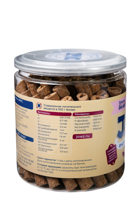 JAWZ Хрустящие Деликатесы лакомство для собак, говяжье вымя - 350 г