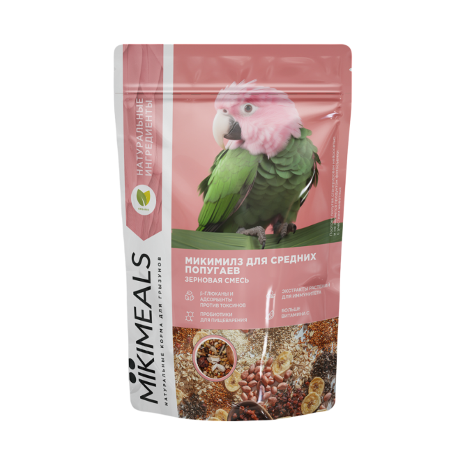 Mikimeals сухой корм для средних попугаев - 800 г