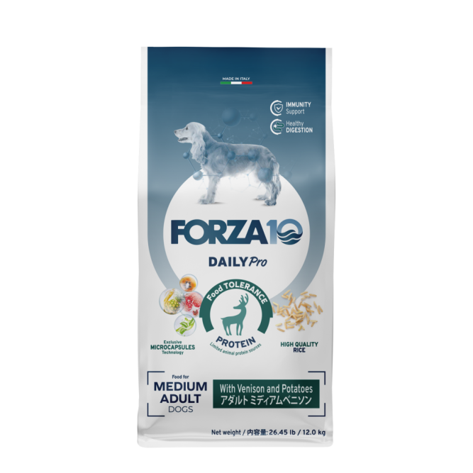 Forza10 DAILYPro Dog Adult Medium сухой монобелковый корм для взрослых собак средних пород с олениной и картофелем - 12 кг