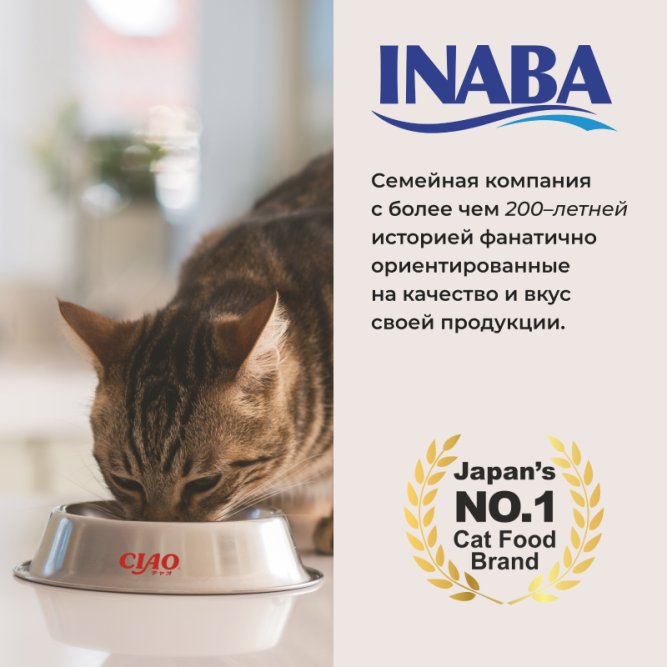 Inaba Ciao Can влажный дополнительный корм для взрослых кошек с куриным филе и морским гребешком в желе, в консервах - 85 г х 24 шт