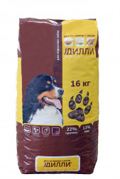 Дилли сухой корм для взрослых собак рагу из курицы с рисом - 16 кг