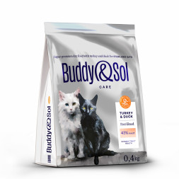 Buddy&Sol Care Sterilized сухой корм для взрослых стерилизованных кошек с индейкой и уткой - 400 г