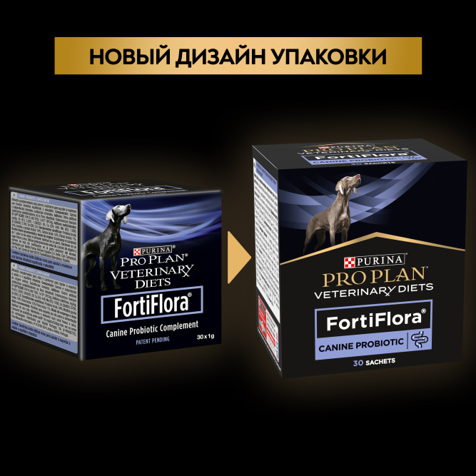 Purina Pro Plan Veterinary diets FortiFlora пребиотическая добавка для собак и щенков для поддержания баланса микрофлоры и здоровья кишечника - 30 г