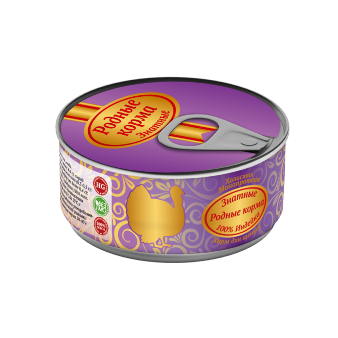Консервы Родные Корма Знатные Индейка для щенков - 100 г х 24 шт