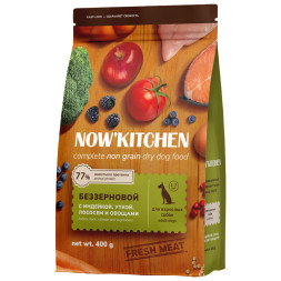 NOW' Kitchen сухой беззерновой корм для взрослых собак, со свежей индейкой, уткой и лососем - 400 г