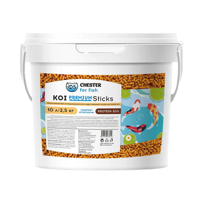 Chester Koi Premium Sticks корм для кои в палочках - 2,5 кг
