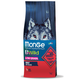 Monge Dog BWild Low Grain сухой низкозерновой корм из мяса оленя для взрослых собак всех пород 12 кг