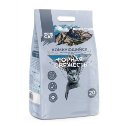 Homecat Горная свежесть глиняный комкующийся наполнитель - 10 кг