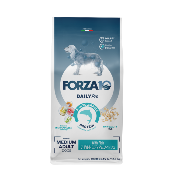 Forza10 DAILYPro Dog Adult Medium сухой монобелковый корм для взрослых собак средних пород с рыбой - 12 кг