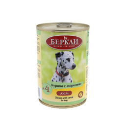 Беркли №4 влажный корм для взрослых собак и щенков, курица с морковью - 400 г x 6 шт