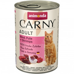 Animonda Carny Adult влажный корм для взрослых кошек с индейкой и креветками - 400 г (6 шт в уп)