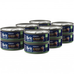 Brit Premium by Nature консервы для стерилизованных кошек с курицей и печенью - 100 г х 12 шт