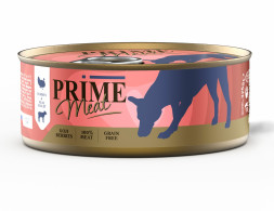 Prime Meat влажный корм для взрослых собак филе индейки с телятиной, в желе, в консервах - 325 г х 4 шт