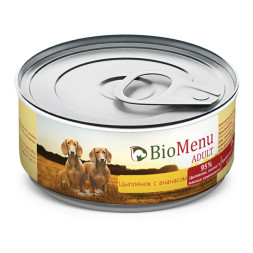 BioMenu Adult влажный корм для взрослых собак с цыпленком и ананасами, в консервах  - 100 г х 24 шт
