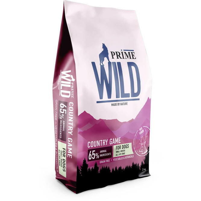 Prime Wild GF Country Game сухой корм для щенков и собак мелких пород с уткой и олениной - 2 кг