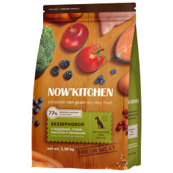 NOW' Kitchen сухой беззерновой корм для взрослых собак, со свежей индейкой, уткой и лососем - 1,59 кг