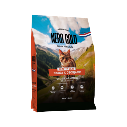 Nero Gold Super Premium сухой корм для кошек и котят с лососем и овощами - 400 г