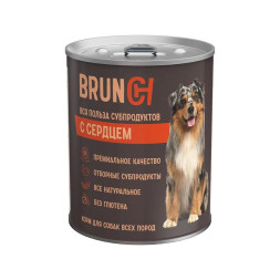 Brunch влажный корм для взрослых собак с сердцем в консервах - 340 г х 12 шт