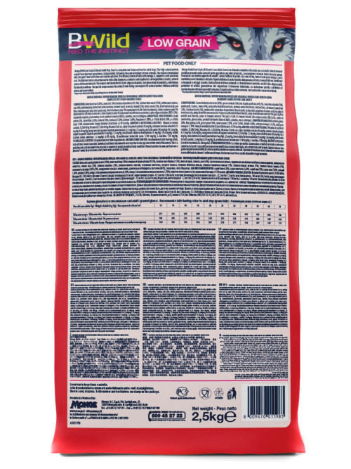 Monge Dog BWild Low Grain сухой низкозерновой корм для взрослых собак всех пород с мясом оленя 2,5 кг