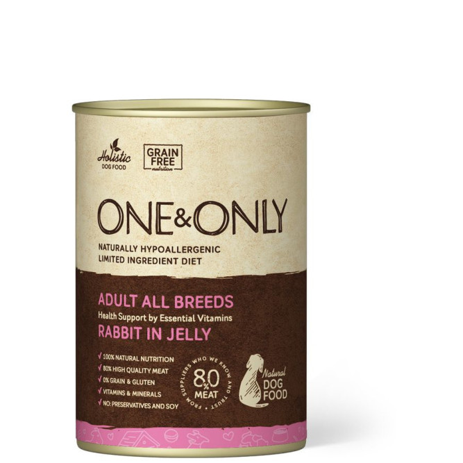 ONE&amp;ONLY Rabbit влажный корм для собак с кроликом в консервах - 400 г