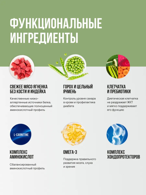 BOWL WOW сухой корм для взрослых собак крупных пород с ягненком, индейкой, рисом и цукини - 5 кг