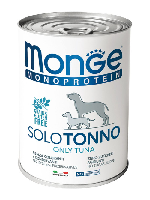 Monge Dog Monoprotein Solo влажный корм для взрослых собак c тунцом в консервах 400 г (24 шт в уп)