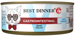 Best Dinner Exclusive консервы для кошек при проблемах пищеварения паштет с дичью - 100 г х 12 шт