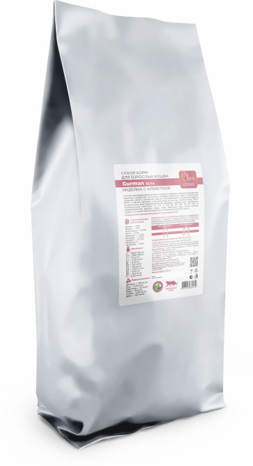 Clan Classic Gurman 33/14 сухой корм для взрослых привередливых кошек с индейкой и креветками - 10 кг