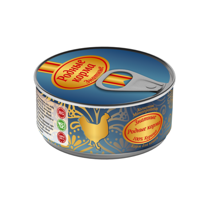 Консервы Родные Корма Знатные Курица для кошек  - 100 г х 24 шт