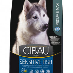Farmina Cibau Sensitive Fish Medium &amp; Maxi сухой корм для взрослых собак средних и крупных пород с чувствительным пищеварением с рыбой - 12 кг