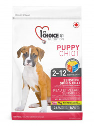 1st Choice Puppy Sensitive Skin &amp; Coat сухой корм для щенков с чувствительной кожей и для шерсти с ягненком, рыбой и рисом - 14 кг