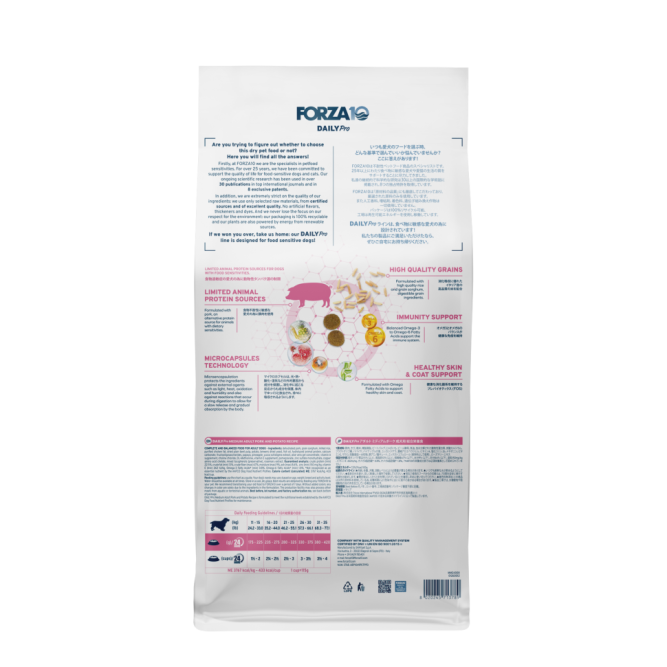 Forza10 DAILYPro Dog Adult Medium сухой монобелковый корм для взрослых собак средних пород со свининой и картофелем - 12 кг