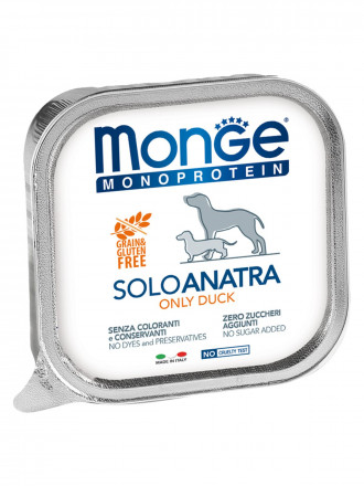 Monge Dog Monoprotein Solo влажный корм для взрослых собак c уткой в ламистере 150 г (24 шт в уп)