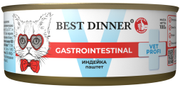 Best Dinner Exclusive консервы для кошек при проблемах пищеварения паштет с индейкой - 100 г х 12 шт