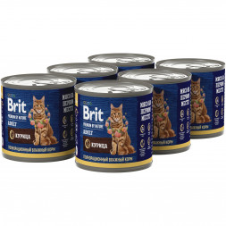 Brit Premium by Nature консервы для кошек с курицей - 200 г х 6 шт