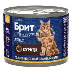 Брит Премиум by Nature консервы для кошек с курицей - 200 г х 6 шт