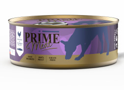 Prime Meat влажный корм для взрослых собак филе курицы со скумбрией, в желе, в консервах - 325 г х 4 шт