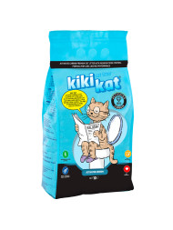 KikiKat комкующийся бентонитовый наполнитель для кошачьего туалета супер-белый &quot;Активированный уголь&quot; - 10 л